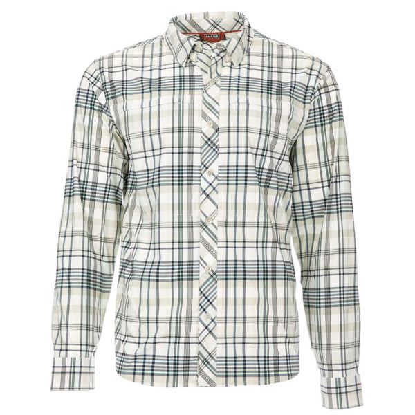 Simms Stone Cold Long Sleeve Shirt - Pearl Madras Plaid - 2X-Large