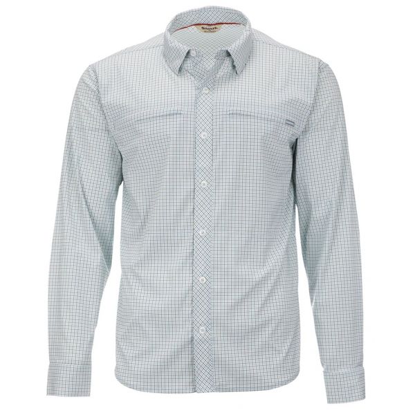 Simms Stone Cold Long Sleeve Shirt - Sky Morada Plaid