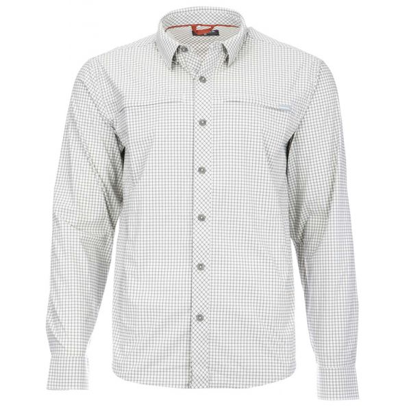 Simms Stone Cold Long Sleeve Shirt - Sterling Morada Plaid