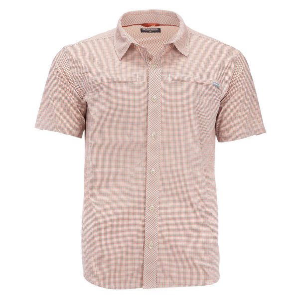 Simms Stone Cold Short Sleeve Shirt - Smoked Salmon Morada Plaid - 2X-Large