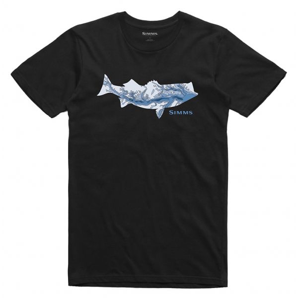 Simms Striper Bay Fill T-Shirt - Black - 2X-Large