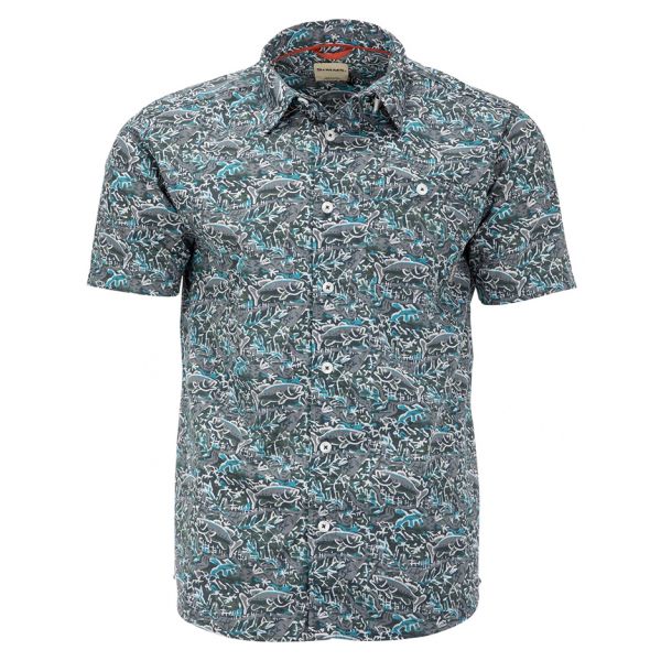 Simms Tailout Short Sleeve Shirt - Fish Grass - Large