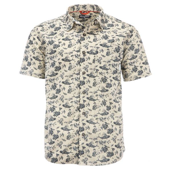 Simms Tailout Short Sleeve Shirt - Rooster Fest Khaki - Large