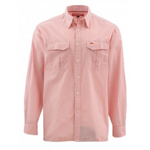 Simms Transit Long Sleeve Shirt - Dark Coral Medium