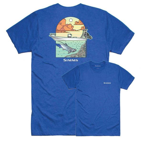 Simms Underwood Ocean T-Shirt - Royal Heather - Large