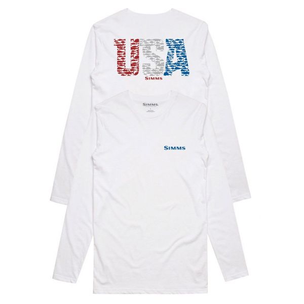 Simms USA Species Long Sleeve Tech Tee - White - 2XL