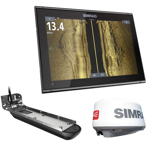 Simrad 000-14856-001 GO12 XSE w/3-in-1 Transducer, 4G Radar, C-MAP Pro