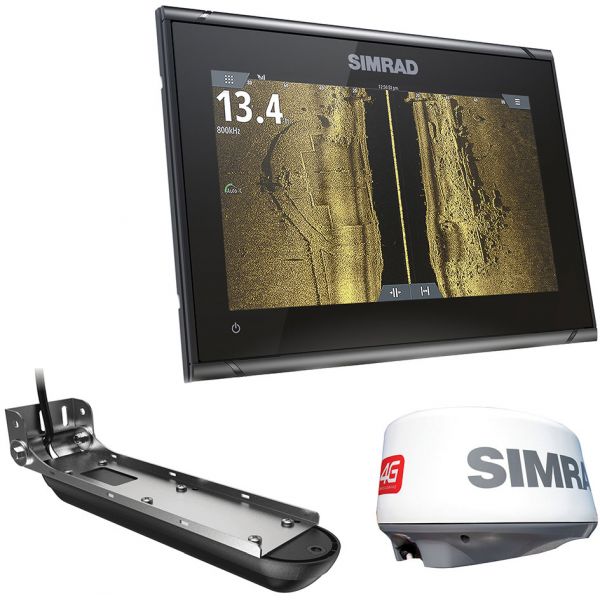 Simrad 000-14879-001 GO9 XSE w/3-in-1 Transducer, 4G Radar & C-MAP Pro