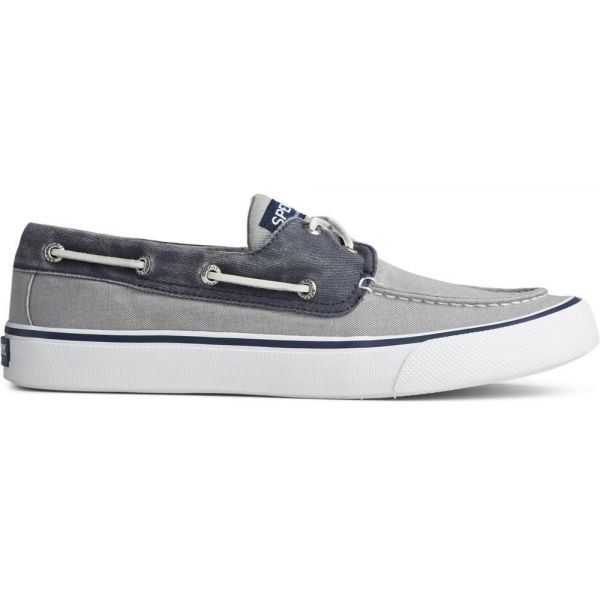 Sperry Bahama II Boat Washed Shoe - Saltwashed Grey/Navy - 10.5M