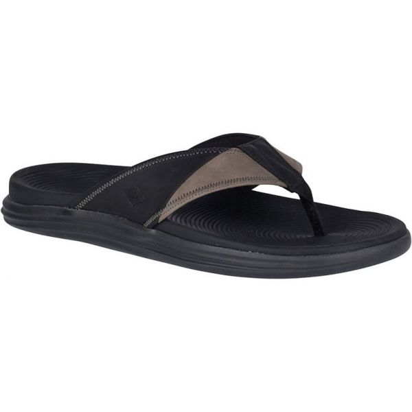 Sperry Regatta Thong Sandal - Black/Grey - 8