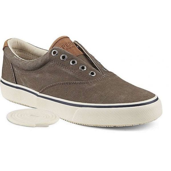 Sperry Striper CVO Salt Washed Twill Sneaker Chocolate - Size 7M