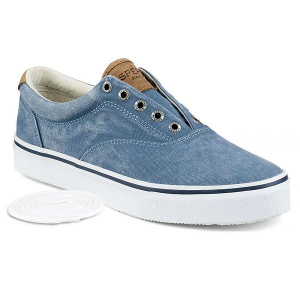 Sperry Striper CVO Salt Washed Twill Sneaker Light Blue - Size 9M