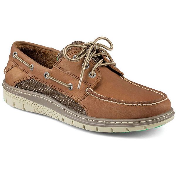 Sperry STS10673 Billfish Ultralite 3-Eye Boat Shoe - Tan/Green - 7