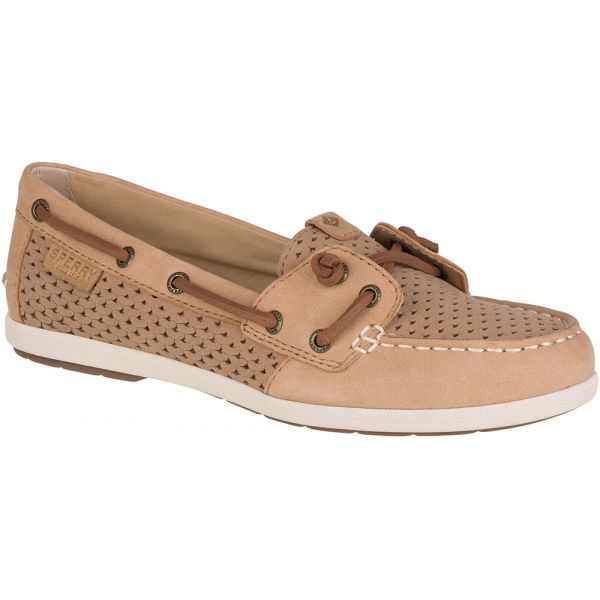 Sperry STS80256 Women's Coil Ivy Scale Emboss Boat Shoe - Linen 10