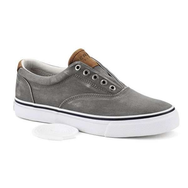 Sperry Top-Sider Men's Salt Washed Twill Striper CVO Sneaker - Grey