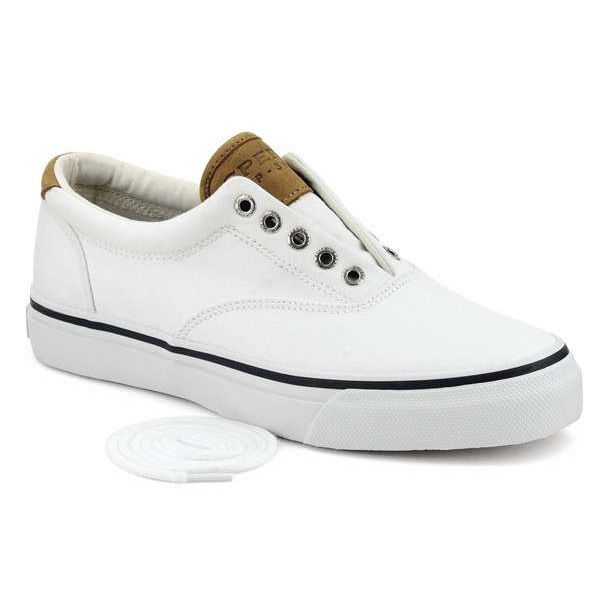 Sperry Top-Sider Salt Washed Twill Striper CVO Sneaker - White - 7M