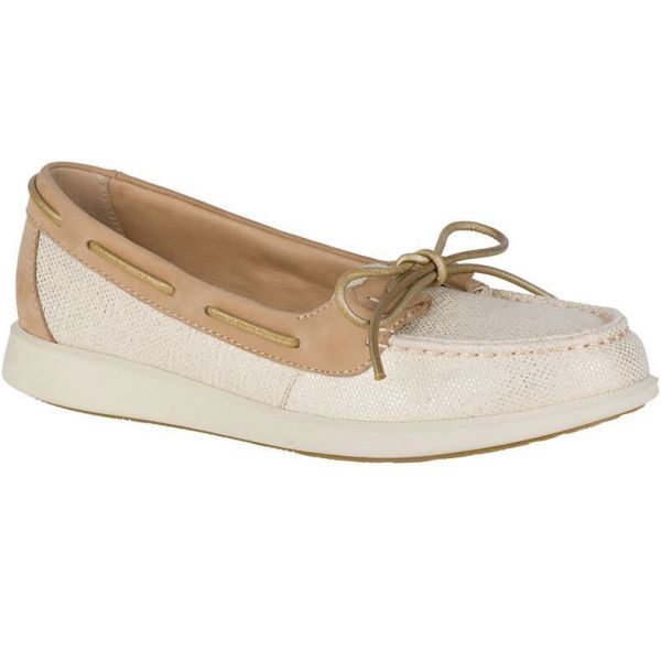 Sperry Women's Oasis Loft Shoe - Metallic Canvas Oatmeal - 5