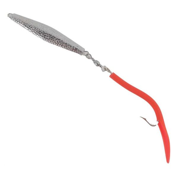 Sportfish Products Hammered Silver Jig - 1oz - Bright Red