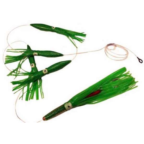 Sportfish Products SFP-12GM4 12in Machine Squid Chains Green/Green