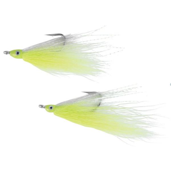 SPRO Bucktail Teaser Hooks - 2/0 - Chartreuse/White