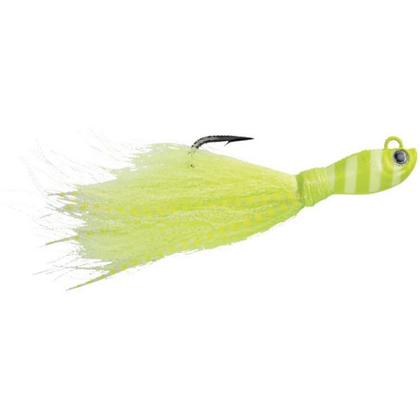 SPRO Power Bucktail Zebra Glow Jig - 1oz - Crazy Chartreuse