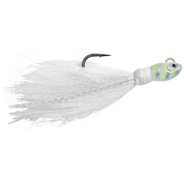 SPRO Power Bucktail Zebra Glow Jig - 1oz - White