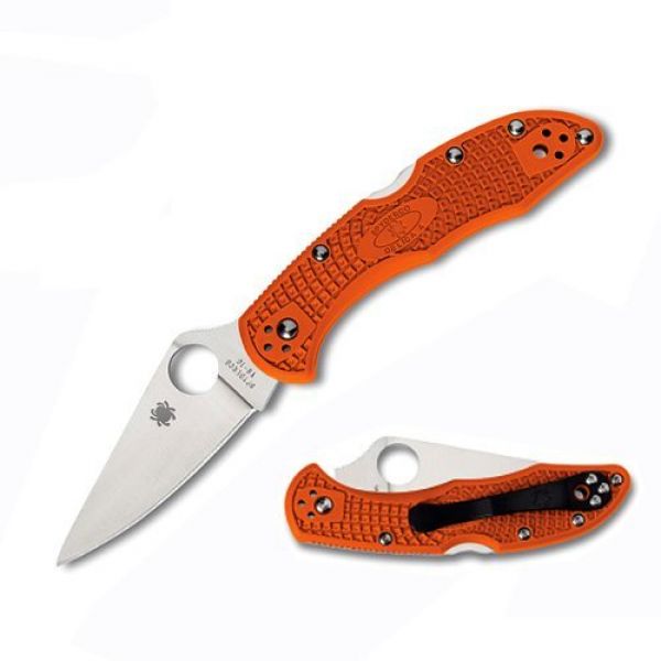 Spyderco C11FPOR Delica4 Lightweight Flat Ground Plainedge Knife