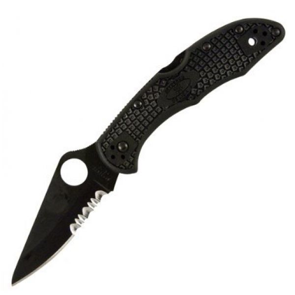 Spyderco C11PSBBK Delica4 Lightweight FRN Combination Edge Knife