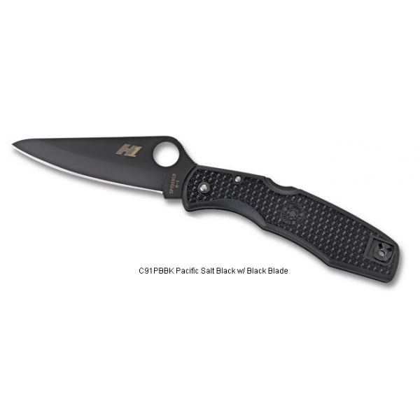 Spyderco C91PBBK Pacific Salt Black FRN H-1 Plain Edge Knife