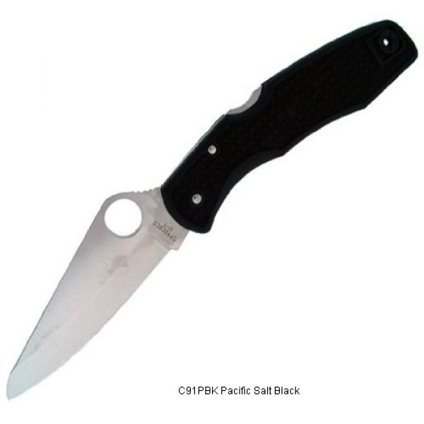 Spyderco C91PBK Pacific Salt Black FRN H-1 Plain Edge Knife