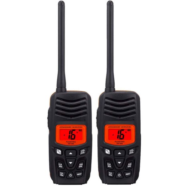 Standard Horizon HX100 HX100 2.5W Floating Handheld VHF - 2-Pack