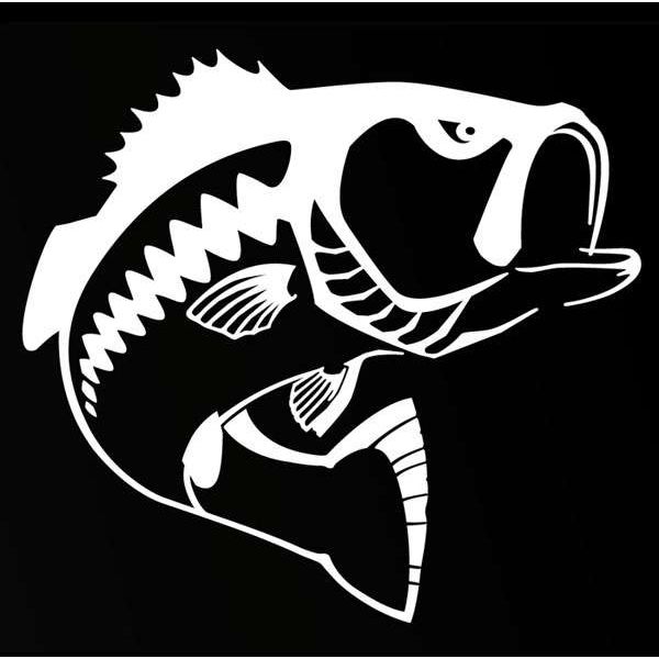 Steelfin Largemouth Bass Decals White