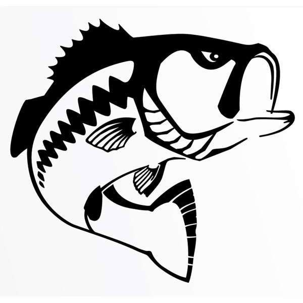 Steelfin Largemouth Bass Decals Black