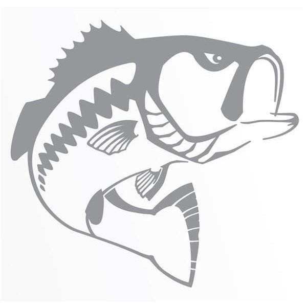 Steelfin Largemouth Bass Decals Silver