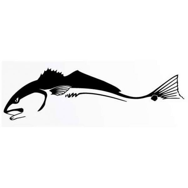 Steelfin Redfish Decals Large Black