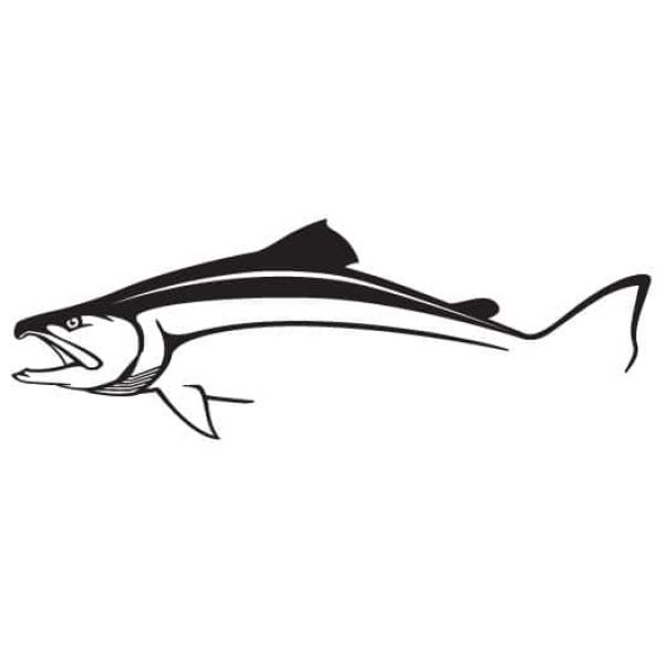 Steelfin Salmon Decal Large Black