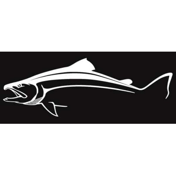 Steelfin Salmon Decal Small White