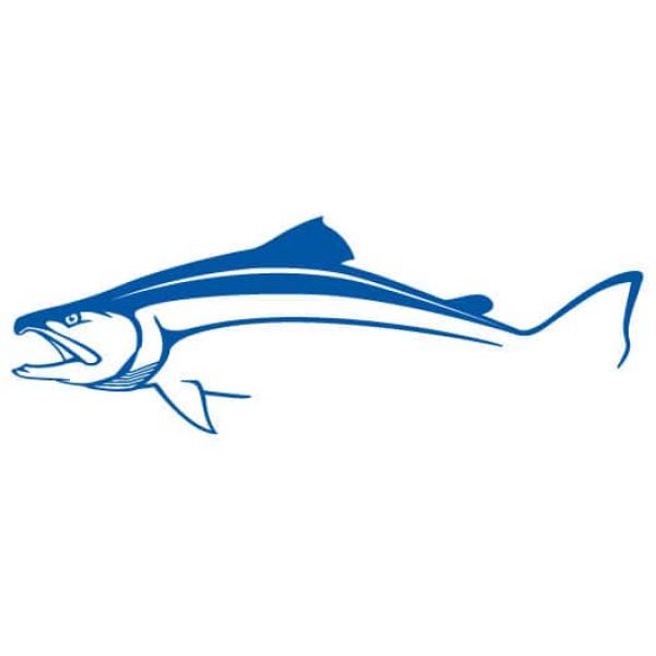 Steelfin Salmon Decal Small Blue