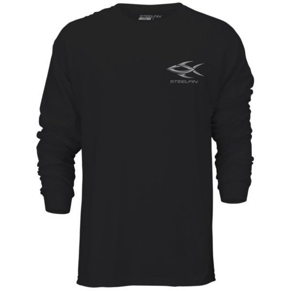 Steelfin Long Sleeve Striper Shirt - Midnight Black