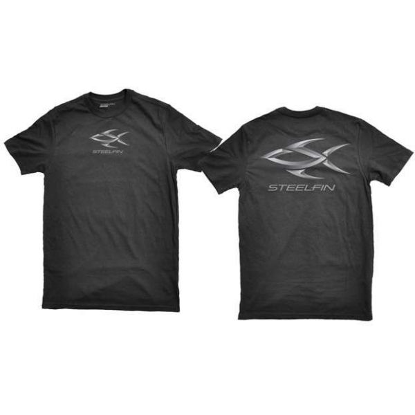 Steelfin Short Sleeve Logo Tee Black - Size X-Large