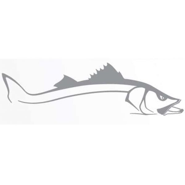 Steelfin Snook Decals Large Silver