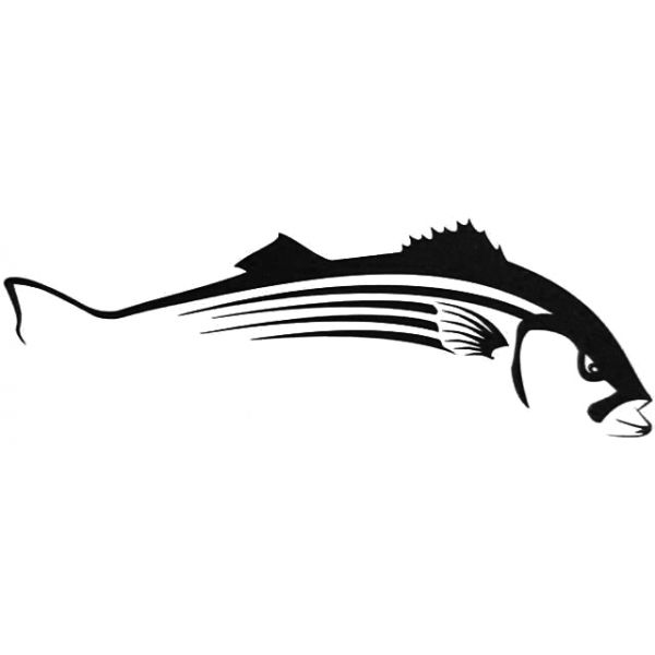 Steelfin Striped Bass Decals - Large Black