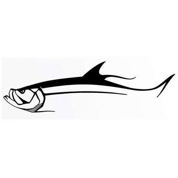 Steelfin Tarpon Decals - Large Black