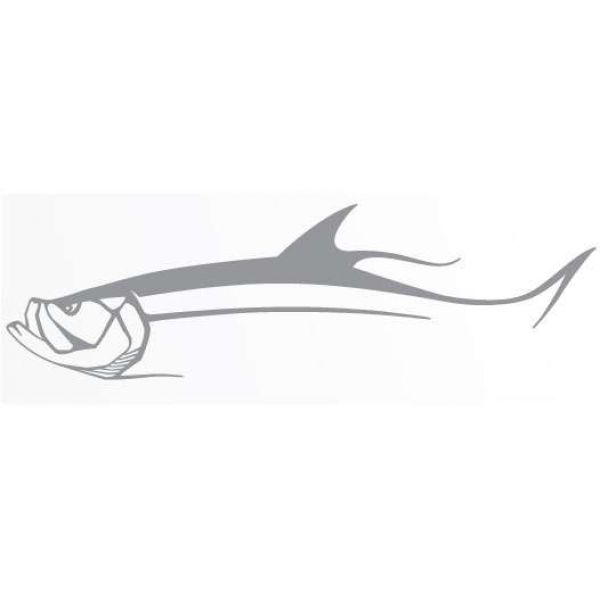 Steelfin Tarpon Decals - Large Silver