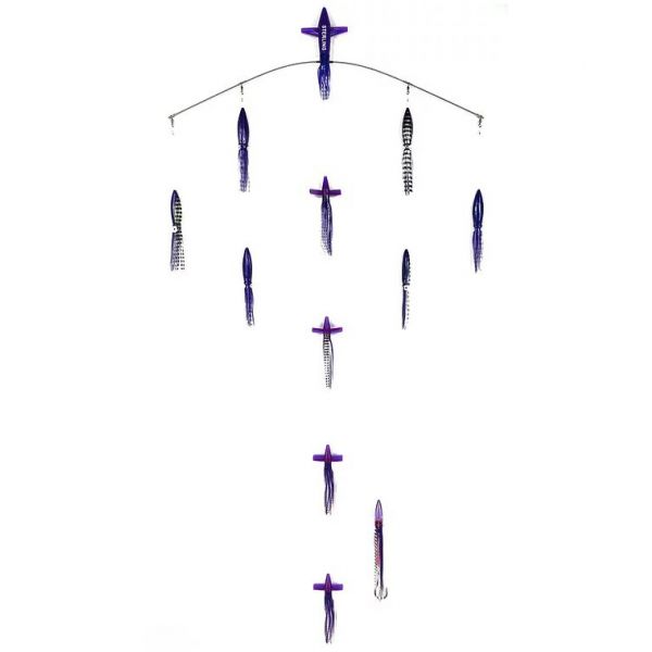 Sterling Tackle 36in Chaos Bar w/ 9in Bulb Squid - Purple/Black