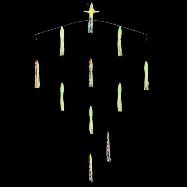 Sterling Tackle 36in Tracker Bar w/ 6in Bulb Squid - Starboard - Glow