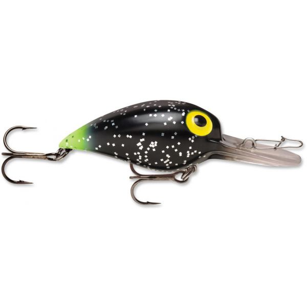 Storm Original Wiggle Wart Crankbait - Black Glitter/Chartreuse Tail