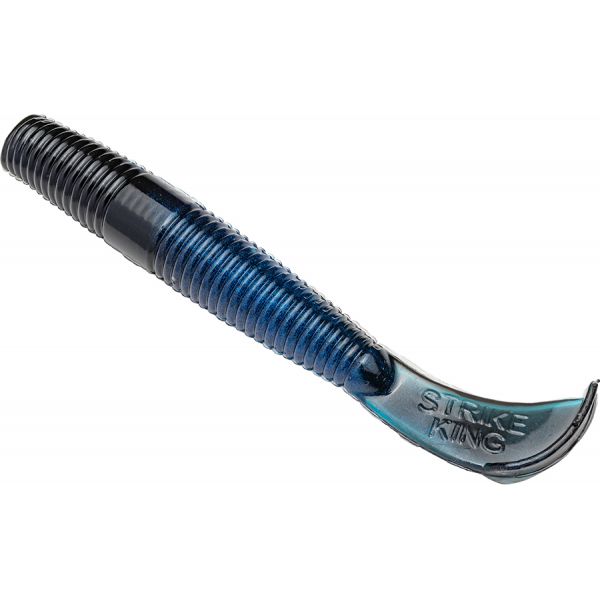 Strike King Rage Ned Cut-R Worm - 3in - Black Blue Swirl