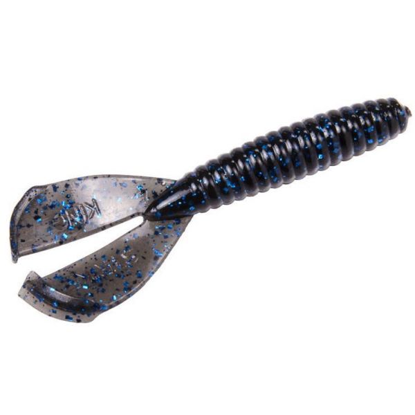 Strike King Rage Twin Tail Menace Grub - Black Blue Flake