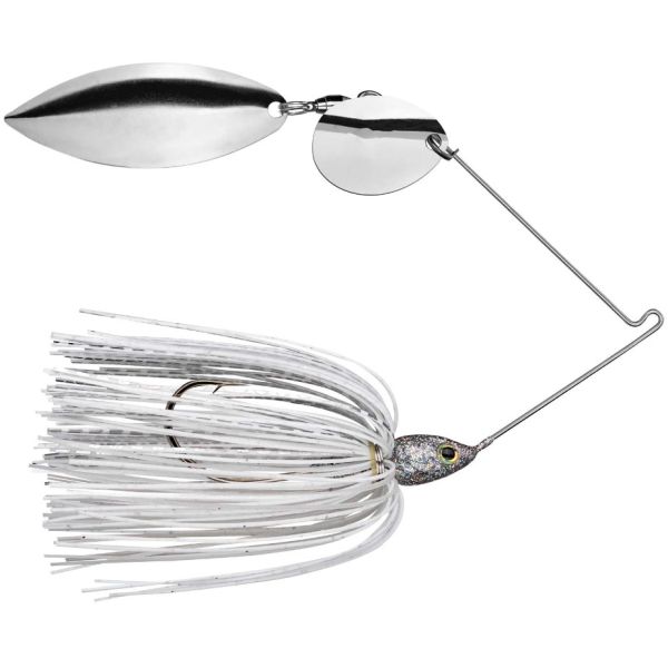 Strike King Tour Grade Colorado/Willow Spinnerbait 3/8oz White Silver